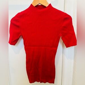Theory Bold Red Textured Top